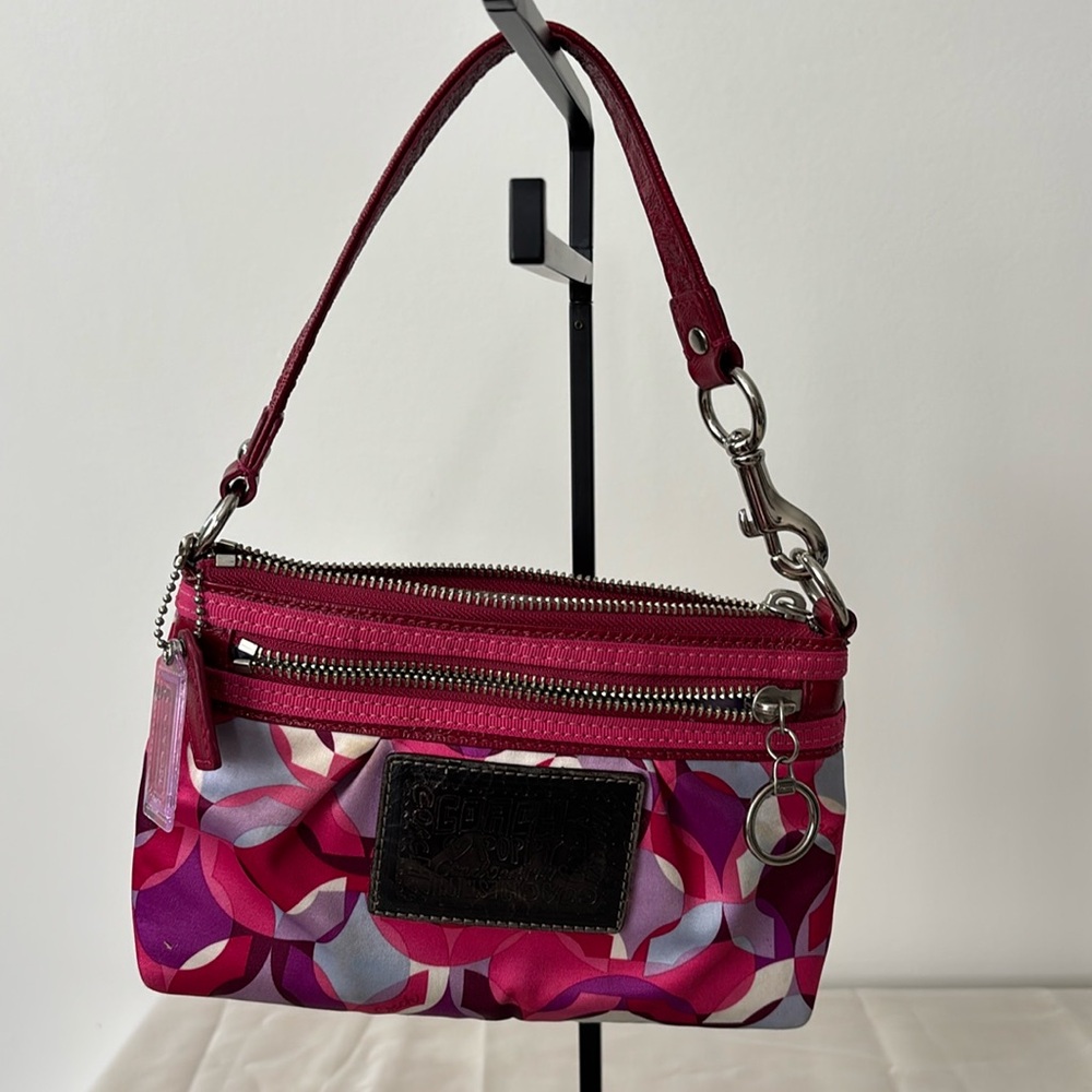 Coach Pink and Purple Kaleidoscope Y2K Poppy Wristlet